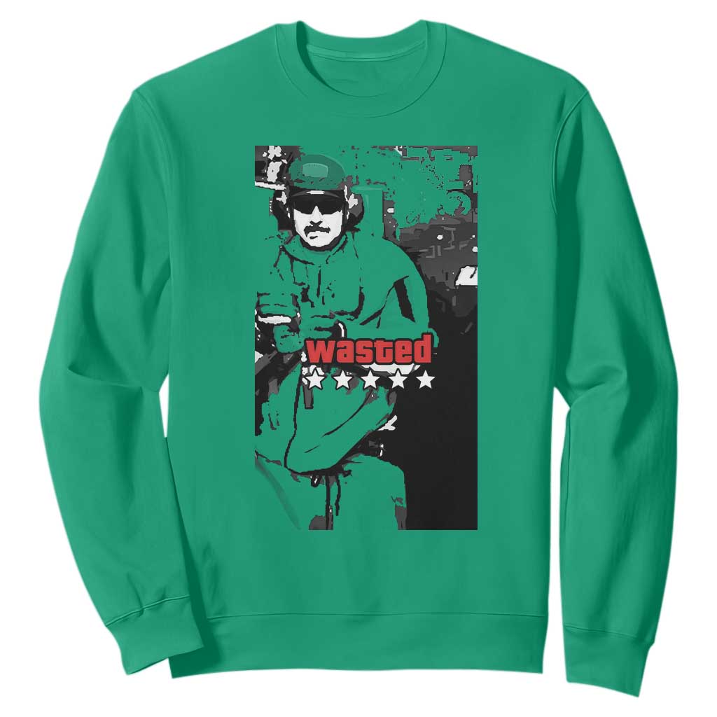 Wasted Maduro Meme Sweatshirt Dictators Downfall Political Satire GTA Style TS02 Irish Green Print Your Wear