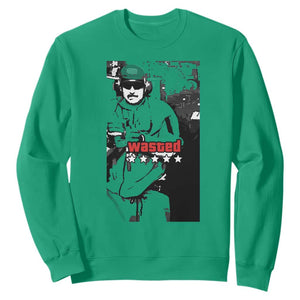 Wasted Maduro Meme Sweatshirt Dictators Downfall Political Satire GTA Style TS02 Irish Green Print Your Wear