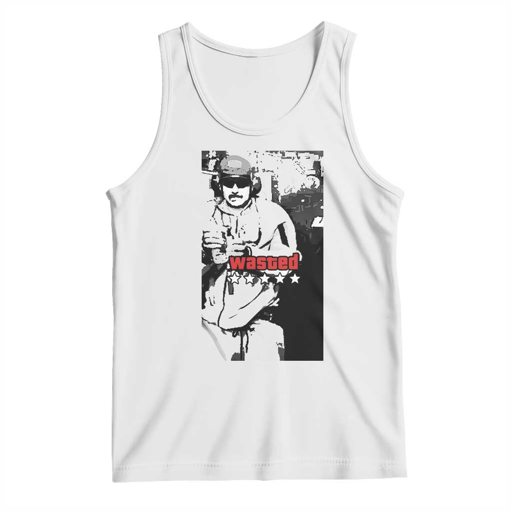 Wasted Maduro Meme Tank Top Dictators Downfall Political Satire GTA Style TS02 White Print Your Wear