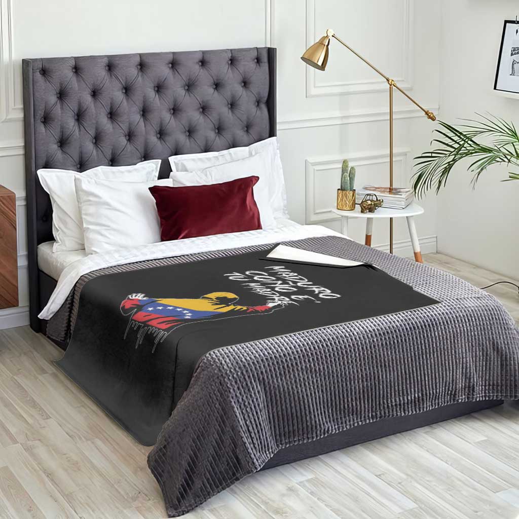 Maduro Cono e Tu Madre Throw Blanket Venezuelan Protest Graffiti Graphic TS02 Print Your Wear