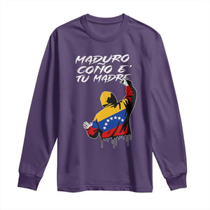 Maduro Cono e Tu Madre Long Sleeve Shirt Venezuelan Protest Graffiti Graphic TS02 Purple Print Your Wear