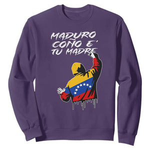 Maduro Cono e Tu Madre Sweatshirt Venezuelan Protest Graffiti Graphic TS02 Purple Print Your Wear