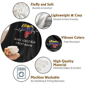 Make Venezuela Great Again Throw Blanket Patriotic Support Heartbeat Distressed Map Graphic TS02 Print Your Wear