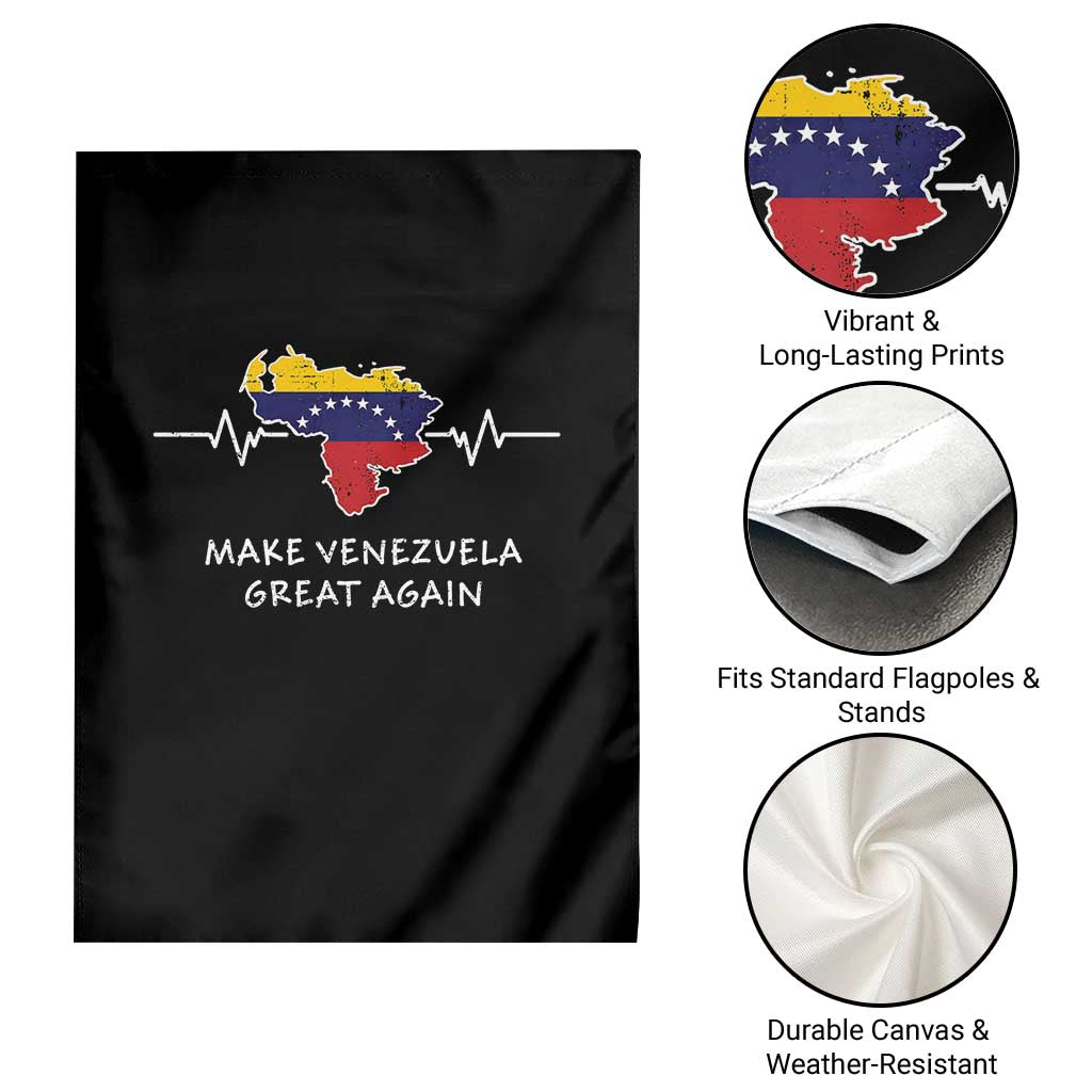 Make Venezuela Great Again Garden Flag Patriotic Support Heartbeat Distressed Map Graphic TS02 Print Your Wear