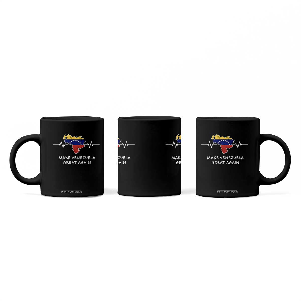 Make Venezuela Great Again Coffee Mug Patriotic Support Heartbeat Distressed Map Graphic TS02 Print Your Wear