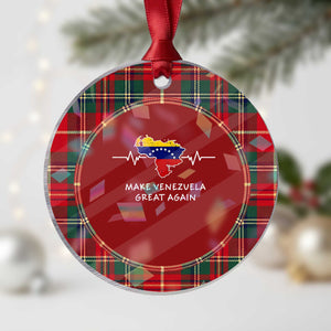 Make Venezuela Great Again Holographic Acrylic Ornament Patriotic Support Heartbeat Distressed Map Graphic