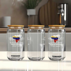 Make Venezuela Great Again Glass Can Patriotic Support Heartbeat Distressed Map Graphic TS02 Print Your Wear