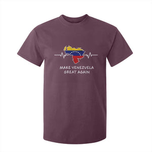 Make Venezuela Great Again T Shirt For Kid Patriotic Support Heartbeat Distressed Map Graphic TS02 Maroon Print Your Wear