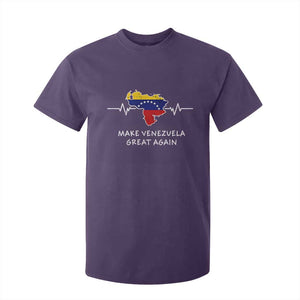 Make Venezuela Great Again T Shirt For Kid Patriotic Support Heartbeat Distressed Map Graphic TS02 Purple Print Your Wear