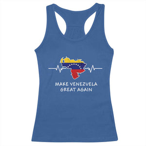 Make Venezuela Great Again Racerback Tank Top Patriotic Support Heartbeat Distressed Map Graphic TS02 Royal Blue Print Your Wear