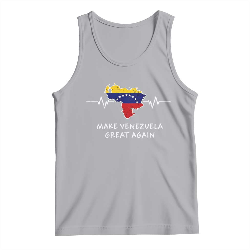 Make Venezuela Great Again Tank Top Patriotic Support Heartbeat Distressed Map Graphic TS02 Athletic Heather Print Your Wear