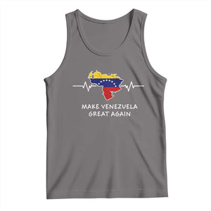 Make Venezuela Great Again Tank Top Patriotic Support Heartbeat Distressed Map Graphic TS02 Deep Heather Print Your Wear