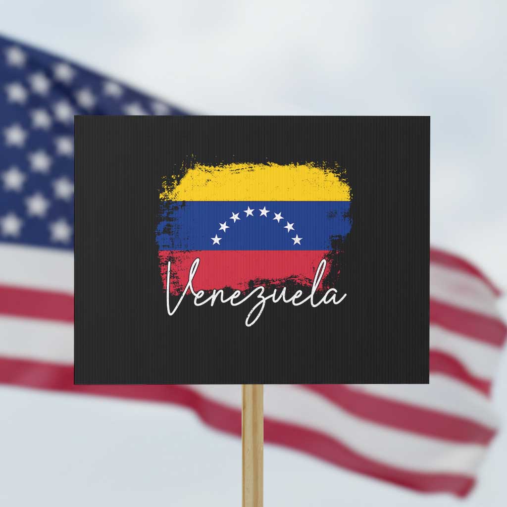 Venezuela Flag Pride Patriotic Protest Sign for Venezuelan Roost TS02 Horizontal 18