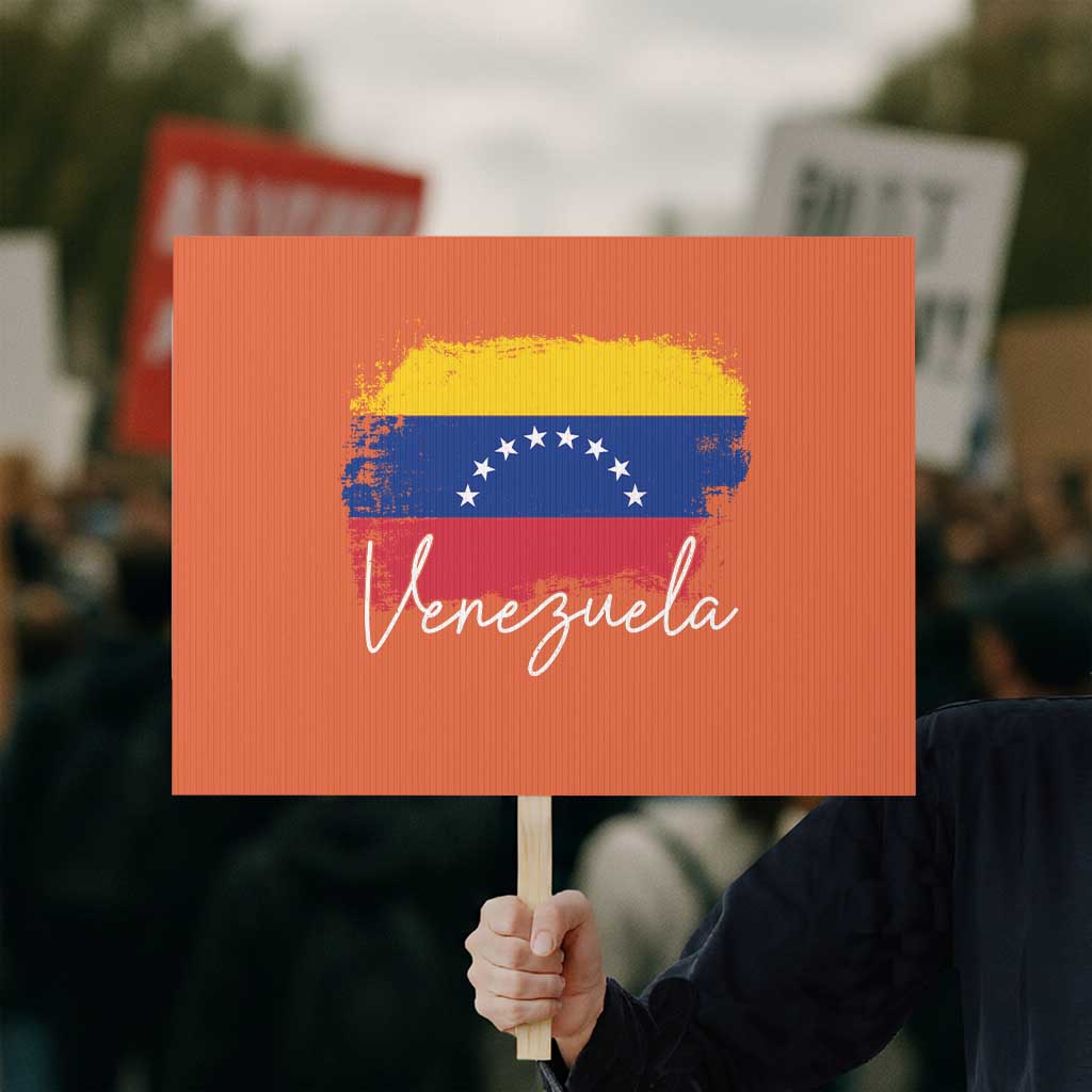 Venezuela Flag Pride Patriotic Protest Sign for Venezuelan Roost TS02 Horizontal 18