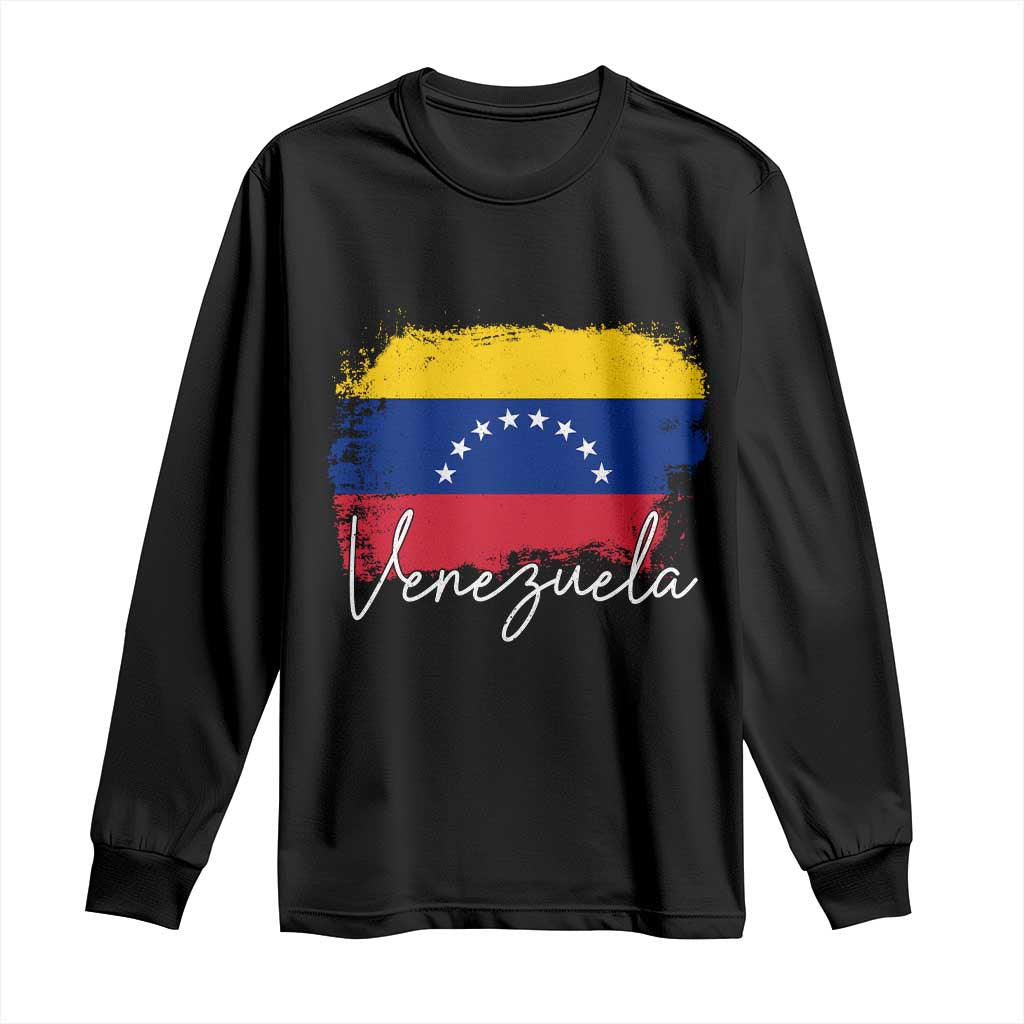 Venezuela Flag Pride Patriotic Long Sleeve Shirt for Venezuelan Roost TS02 Black Print Your Wear