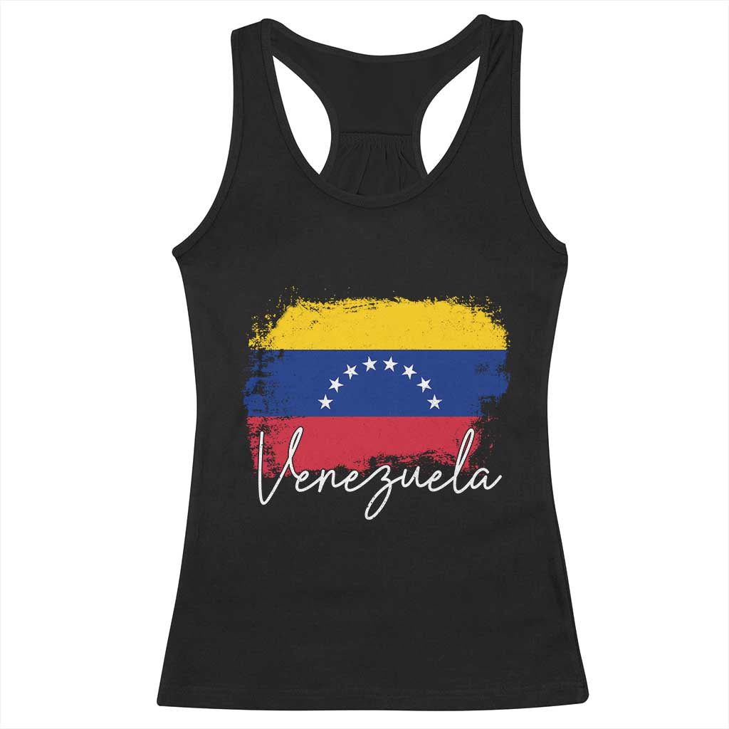 Venezuela Flag Pride Patriotic Racerback Tank Top for Venezuelan Roost TS02 Black Print Your Wear