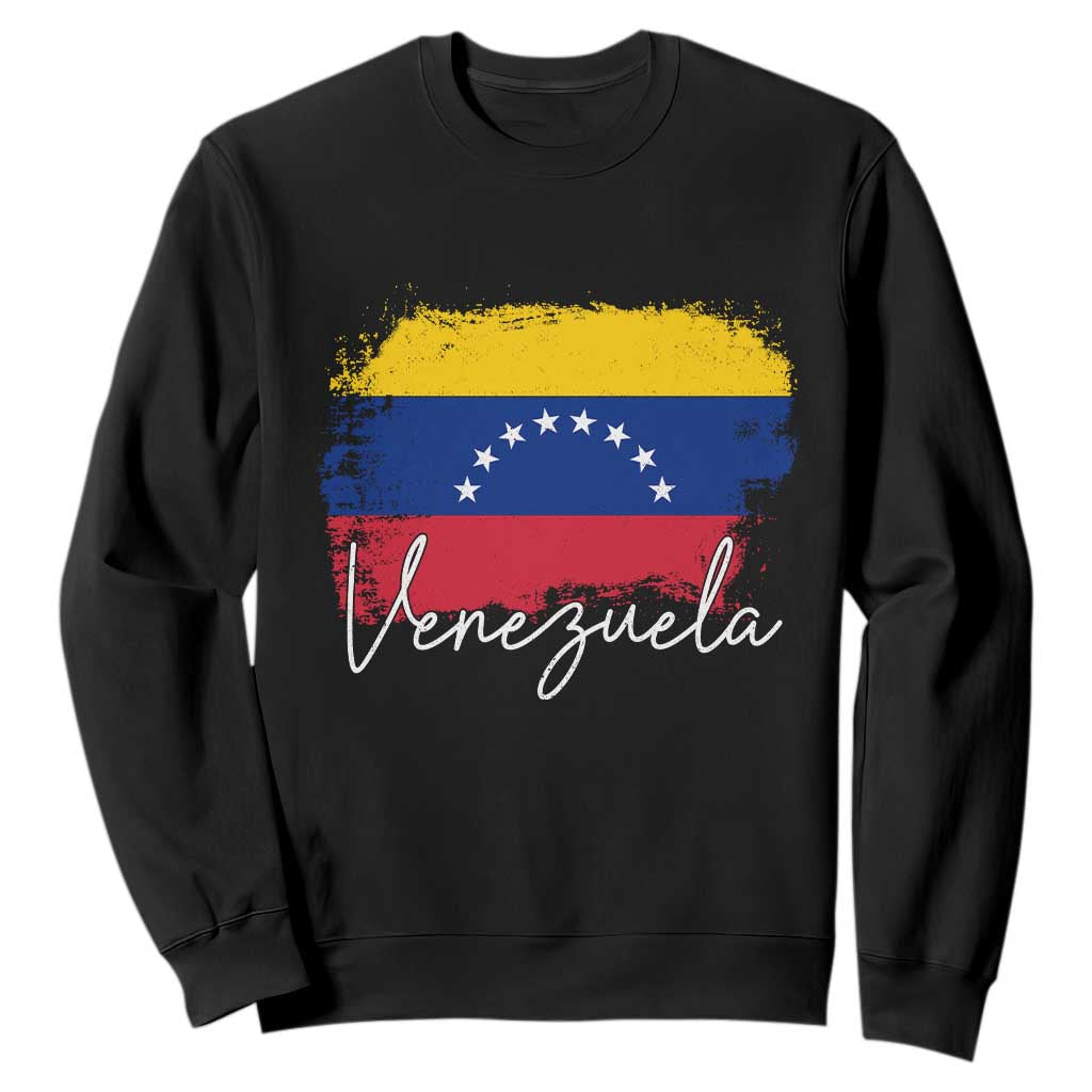 Venezuela Flag Pride Patriotic Sweatshirt for Venezuelan Roost TS02 Black Print Your Wear