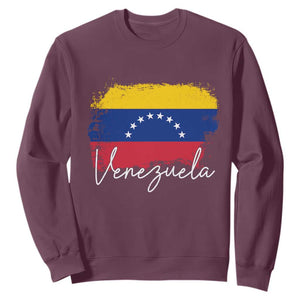 Venezuela Flag Pride Patriotic Sweatshirt for Venezuelan Roost TS02 Maroon Print Your Wear