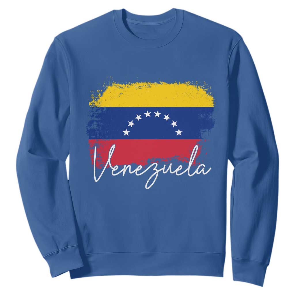 Venezuela Flag Pride Patriotic Sweatshirt for Venezuelan Roost TS02 Royal Blue Print Your Wear