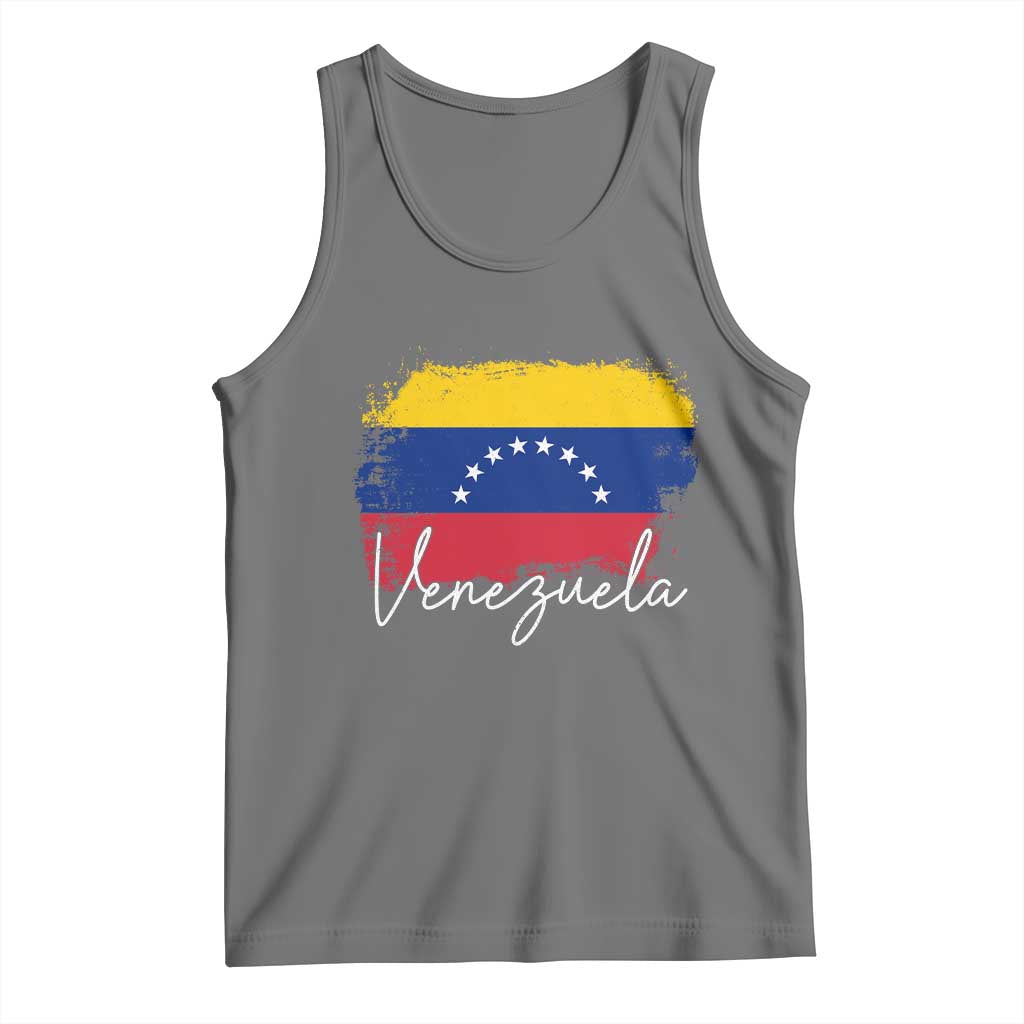 Venezuela Flag Pride Patriotic Tank Top for Venezuelan Roost TS02 Black Heather Print Your Wear