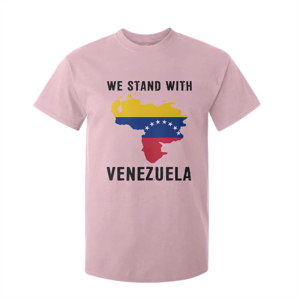 We Stand With Venezuela T Shirt For Kid Venezuelan Flag Unity Graphic TS02 Light Pink Print Your Wear