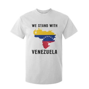 We Stand With Venezuela T Shirt For Kid Venezuelan Flag Unity Graphic TS02 White Print Your Wear