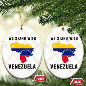 We Stand With Venezuela Ceramic Ornament Venezuelan Flag Unity Graphic TS02 Print Your Wear
