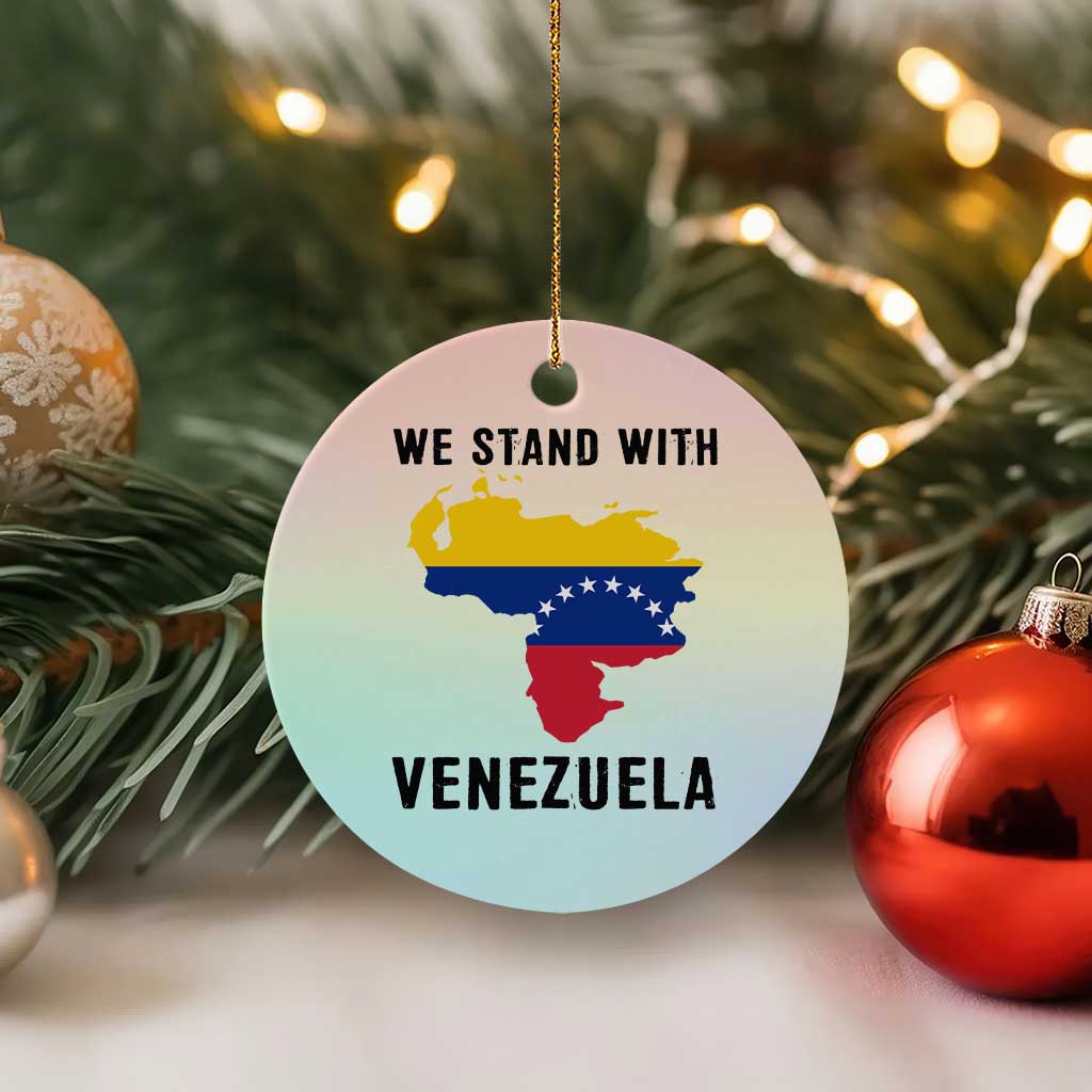 We Stand With Venezuela Ceramic Ornament Venezuelan Flag Unity Graphic TS02 1pc Pastel Print Your Wear