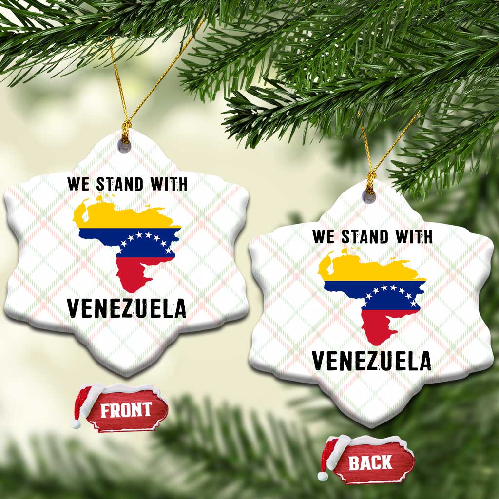 We Stand With Venezuela Ceramic Ornament Venezuelan Flag Unity Graphic TS02 Print Your Wear