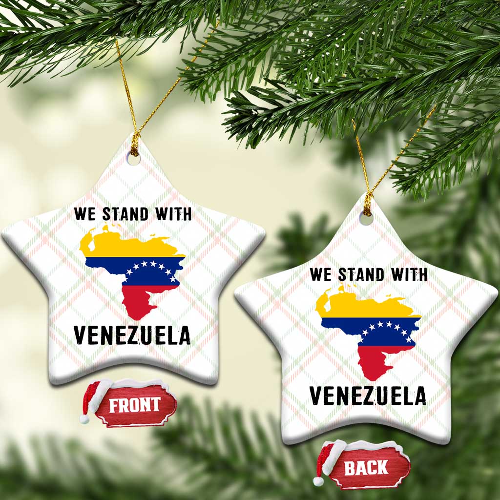 We Stand With Venezuela Ceramic Ornament Venezuelan Flag Unity Graphic TS02 Print Your Wear
