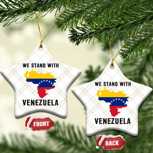 We Stand With Venezuela Ceramic Ornament Venezuelan Flag Unity Graphic TS02 Print Your Wear