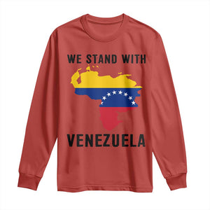 We Stand With Venezuela Long Sleeve Shirt Venezuelan Flag Unity Graphic TS02 Red Print Your Wear