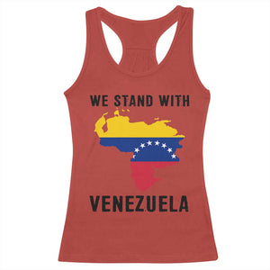 We Stand With Venezuela Racerback Tank Top Venezuelan Flag Unity Graphic TS02 Red Print Your Wear