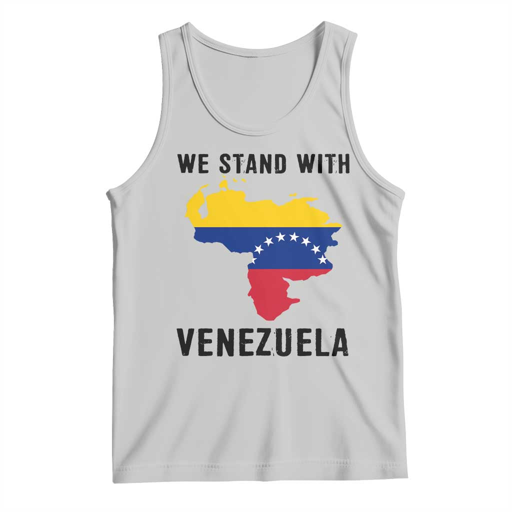 We Stand With Venezuela Tank Top Venezuelan Flag Unity Graphic TS02 Ash Print Your Wear