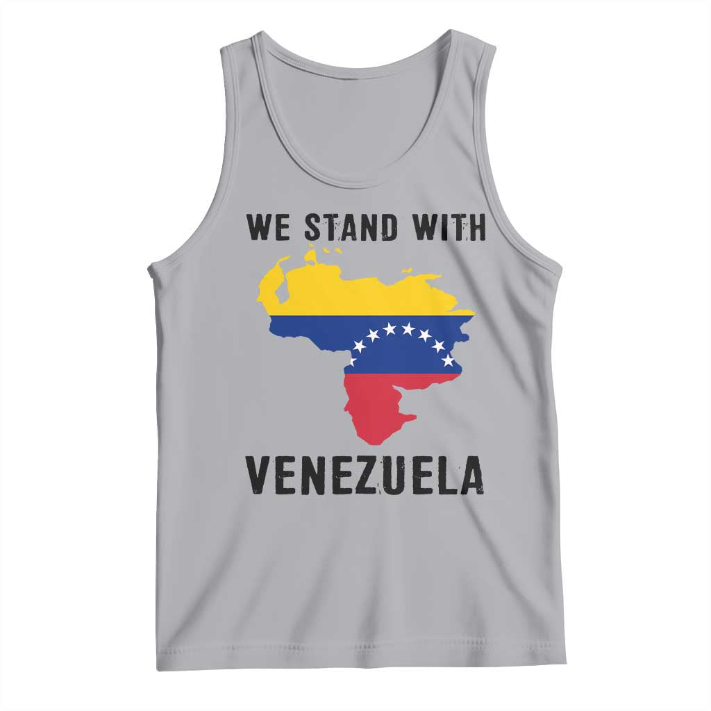 We Stand With Venezuela Tank Top Venezuelan Flag Unity Graphic TS02 Athletic Heather Print Your Wear