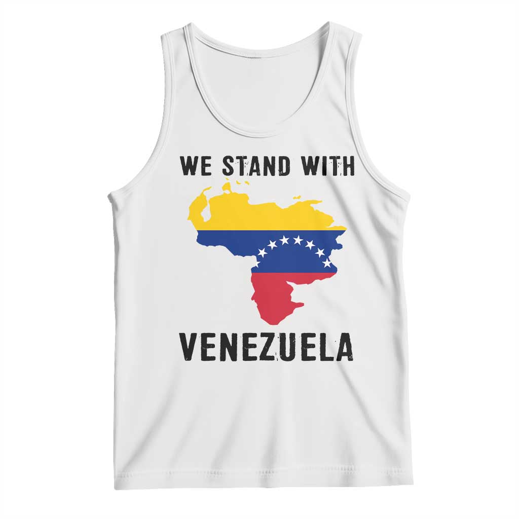 We Stand With Venezuela Tank Top Venezuelan Flag Unity Graphic TS02 White Print Your Wear