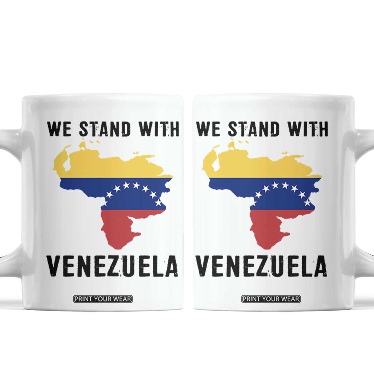 We Stand With Venezuela Coffee Mug Venezuelan Flag Unity Graphic TS02 White Print Your Wear