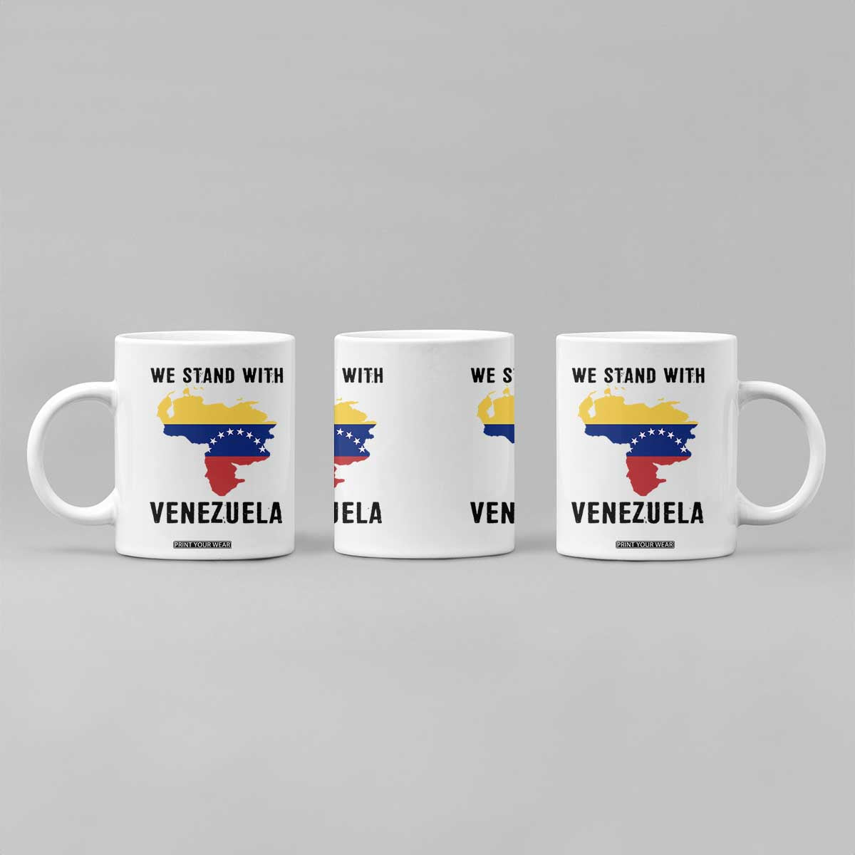 We Stand With Venezuela Coffee Mug Venezuelan Flag Unity Graphic TS02 Print Your Wear