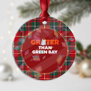 Funny Greater Than Green Bay Rivalry Holographic Acrylic Ornament Cheese Grater
