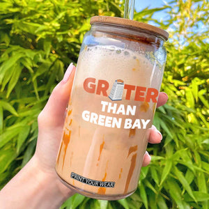 Funny Greater Than Green Bay Rivalry Glass Can Cheese Grater TS02 Navy Print Your Wear
