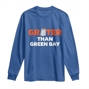 Funny Greater Than Green Bay Rivalry Long Sleeve Shirt Cheese Grater TS02 Royal Blue Print Your Wear