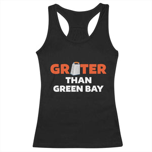 Funny Greater Than Green Bay Rivalry Racerback Tank Top Cheese Grater TS02 Black Print Your Wear