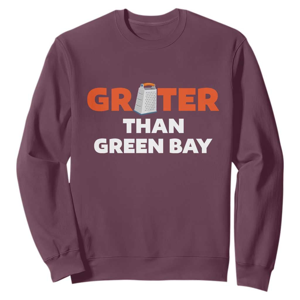 Funny Greater Than Green Bay Rivalry Sweatshirt Cheese Grater TS02 Maroon Print Your Wear