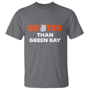 Funny Greater Than Green Bay Rivalry T Shirt Cheese Grater TS02 Charcoal Print Your Wear