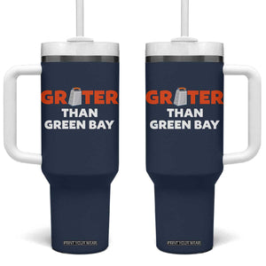 Funny Greater Than Green Bay Rivalry Tumbler With Handle Cheese Grater TS02 One Size: 40 oz Navy Print Your Wear