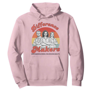 Difference Makers Teacher Appreciation Hoodie Empowering Minds & Advancing Equity Retro Educator TS02 Light Pink Print Your Wear
