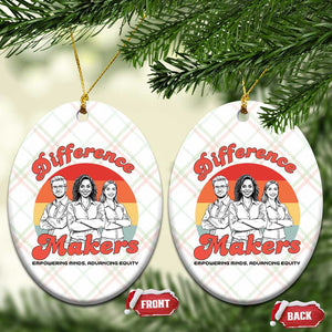 Difference Makers Teacher Appreciation Ceramic Ornament Empowering Minds & Advancing Equity Retro Educator TS02 Print Your Wear