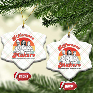 Difference Makers Teacher Appreciation Ceramic Ornament Empowering Minds & Advancing Equity Retro Educator TS02 Print Your Wear