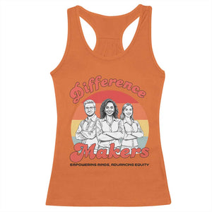 Difference Makers Teacher Appreciation Racerback Tank Top Empowering Minds & Advancing Equity Retro Educator TS02 Orange Print Your Wear