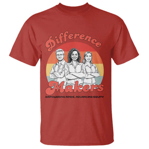 Difference Makers Teacher Appreciation T Shirt Empowering Minds & Advancing Equity Retro Educator TS02 Red Print Your Wear